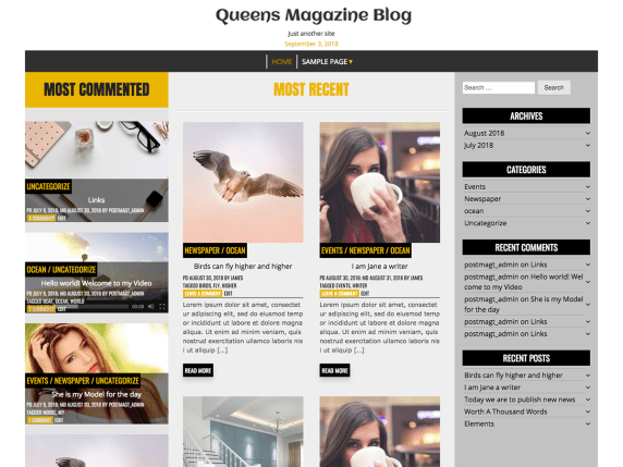 Queens Magazine Blog WordPress Theme